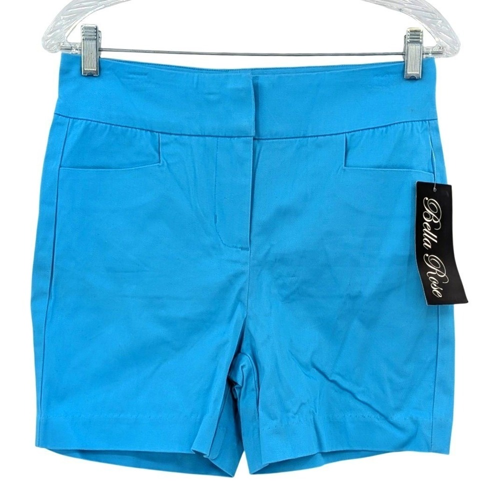 NWT‎ Bella Rose Turquoise Stretch Tailored Shorts Size 4